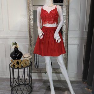 Red Short Cocktail Homecoming Formal Dress